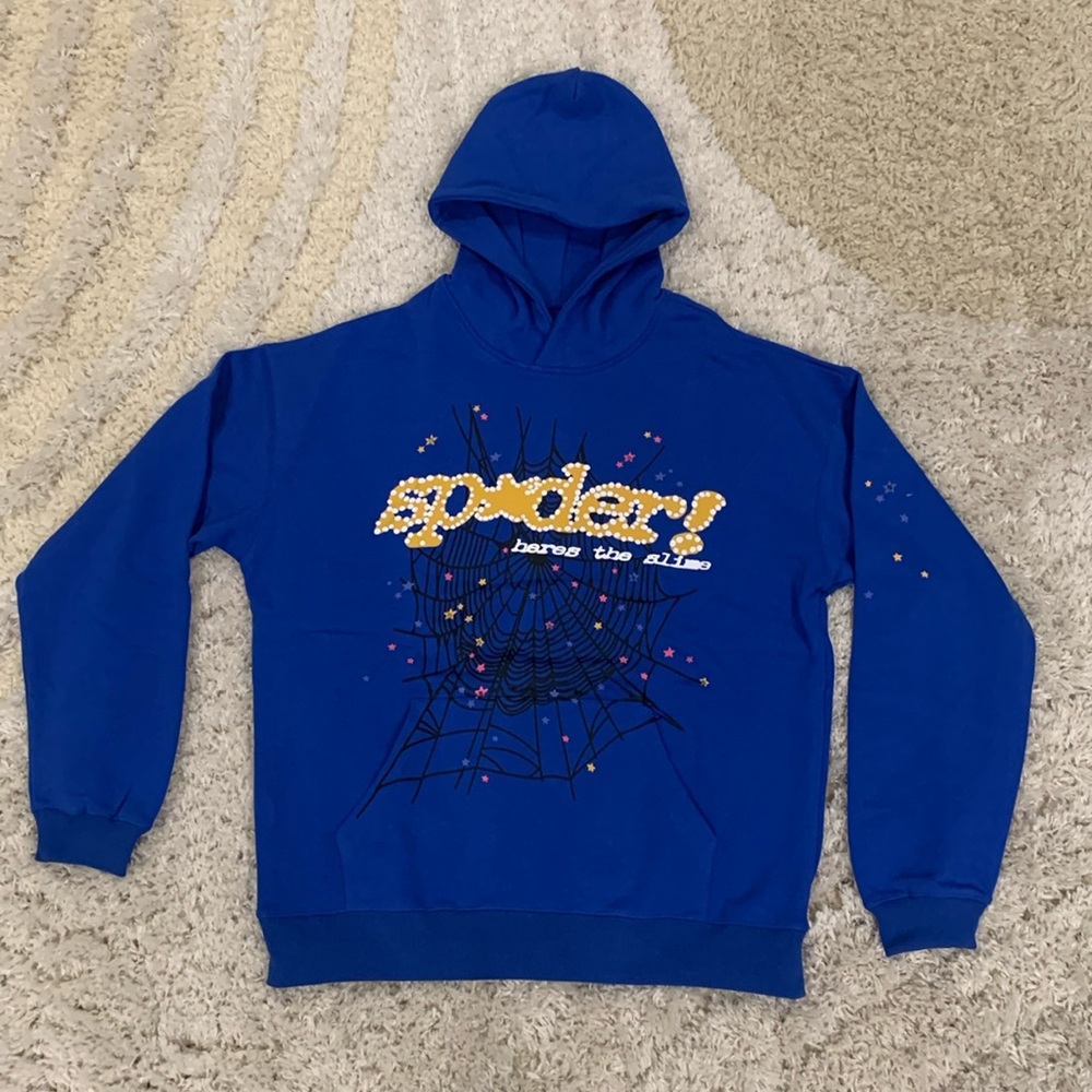 Spider TC Blue Sp*der! Men’s Size Large Pullover Hoodie